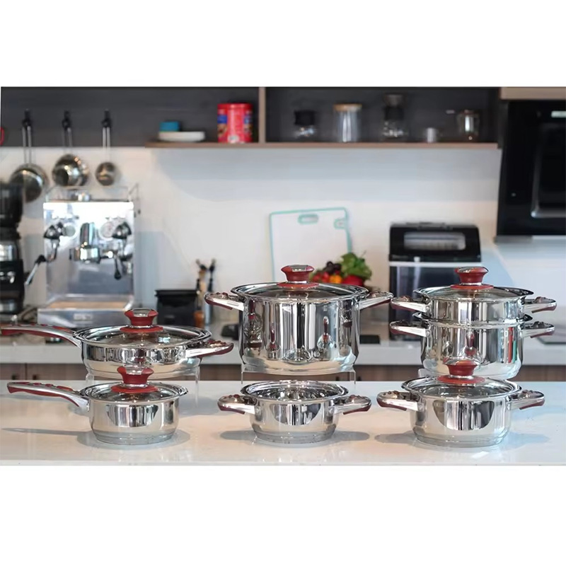 With Tempered Glass Lid, Stainless Steel Cookware Set