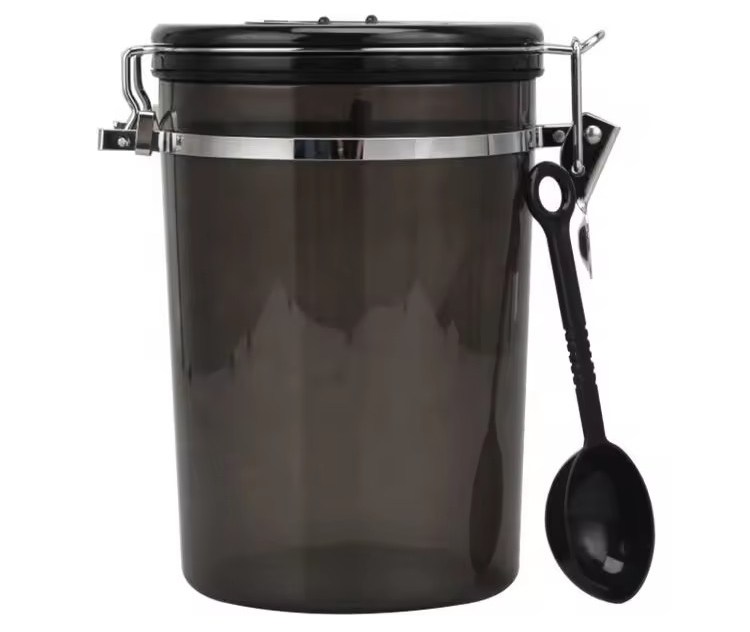 Clear Canister with Clamp Lid & Spoon