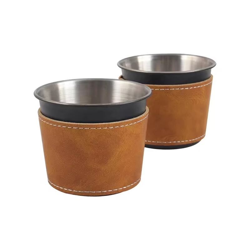 Stainless Steel Coffee Cup With Insulated Leather