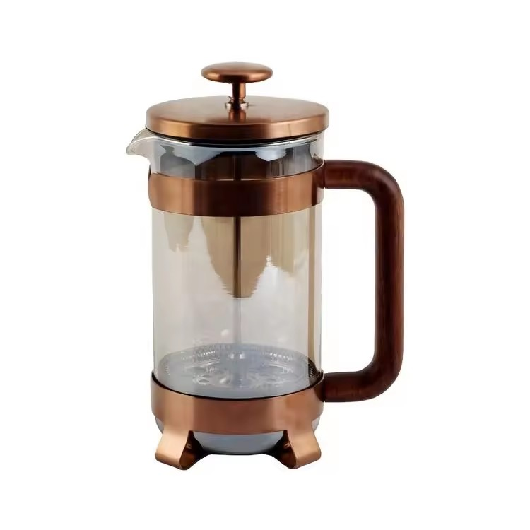 Wood Handle Glass Coffee French Press