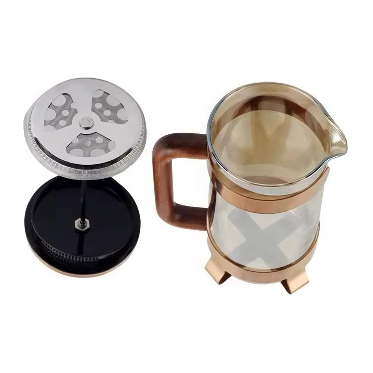 Wood Handle Glass Coffee French Press