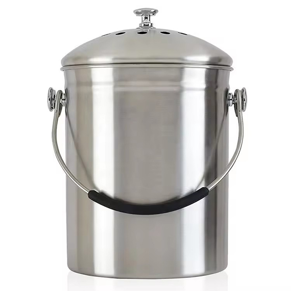 Indoor 1.0 Gallon Stainless Steel Compost Pail