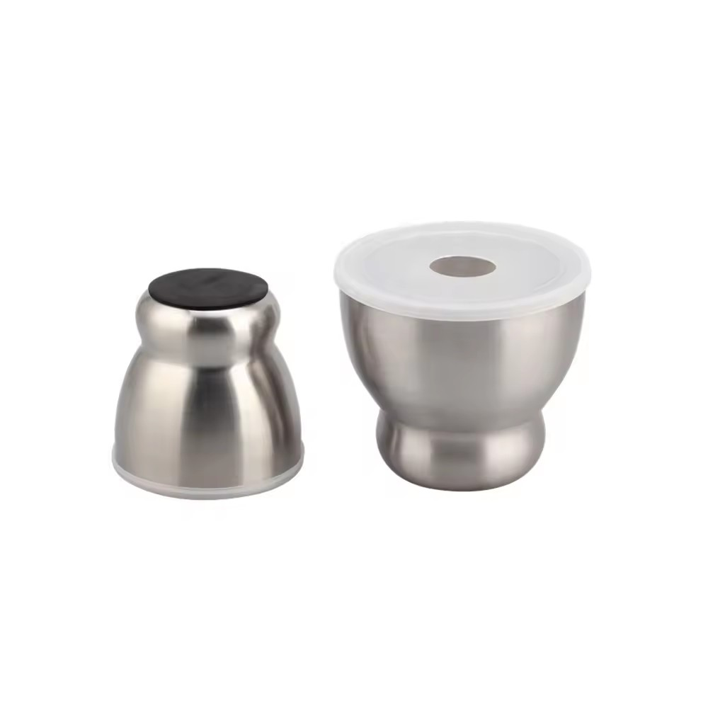 Stainless Steel Mortar and Pestle Set, Spices Grinder Pill Crusher with Silicone Protective Lid