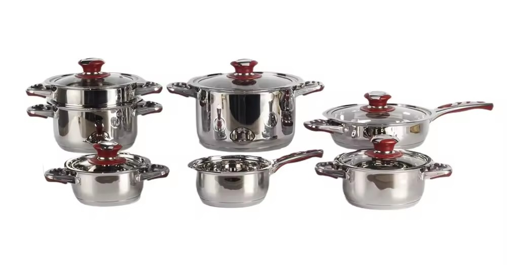 With Tempered Glass Lid, Stainless Steel Cookware Set