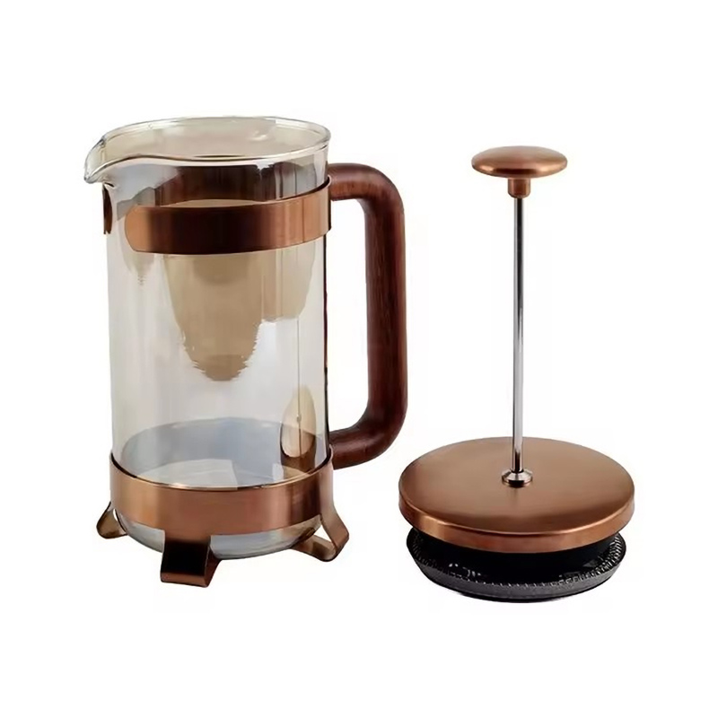 Wood Handle Glass Coffee French Press