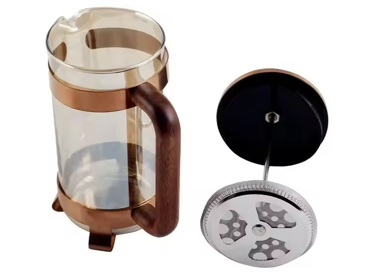 Wood Handle Glass Coffee French Press