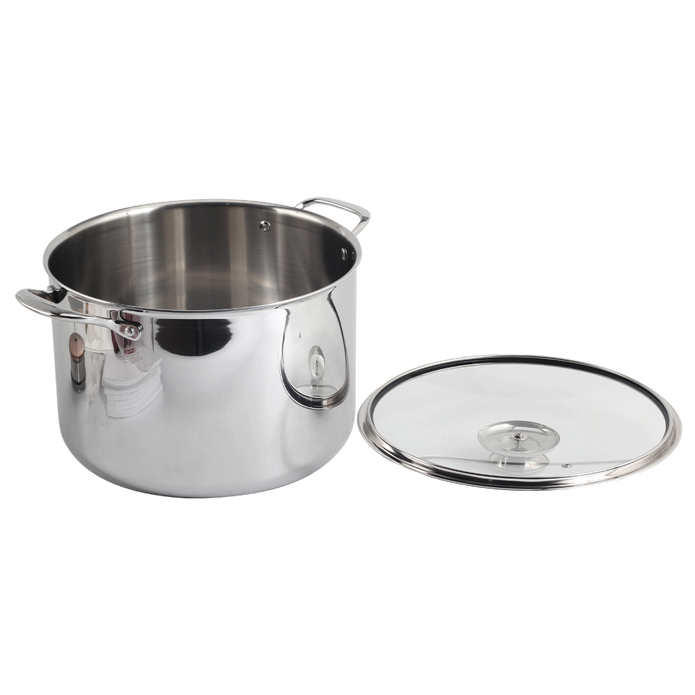 Stainless Steel Tri-Ply Stockpot With Lid, Induction, Oven, Gas And Dishwasher Safe