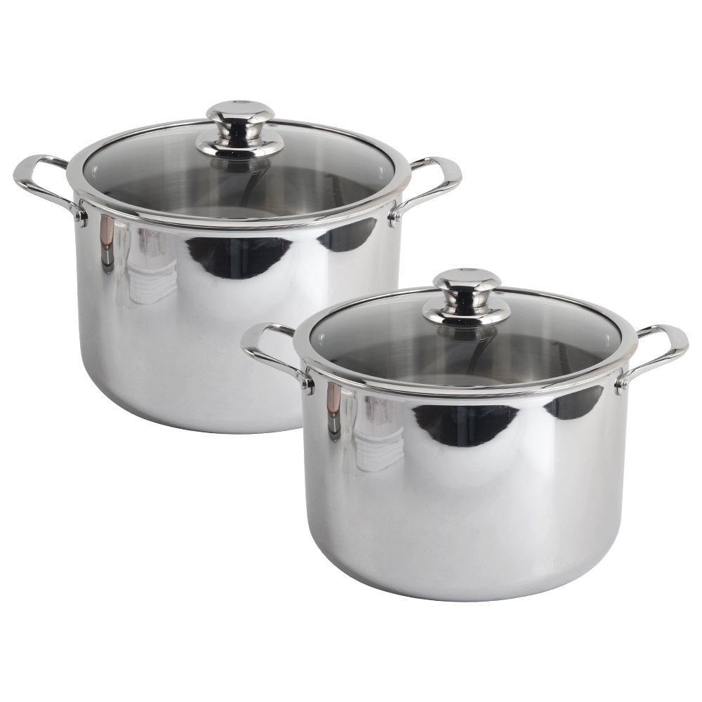 Stainless Steel Tri-Ply Stockpot With Lid, Induction, Oven, Gas And Dishwasher Safe