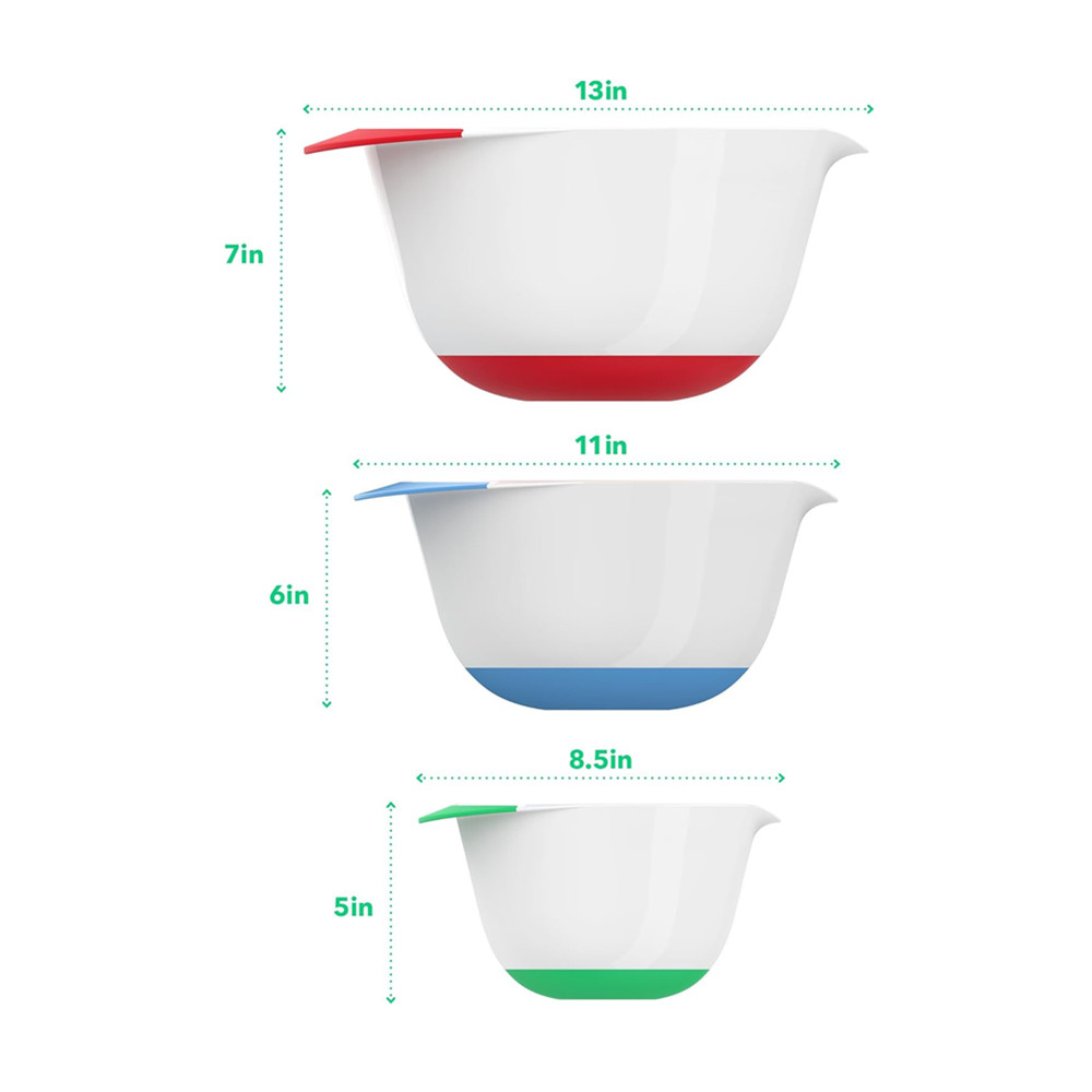 3pcs Plastic Mixing Bowl Set