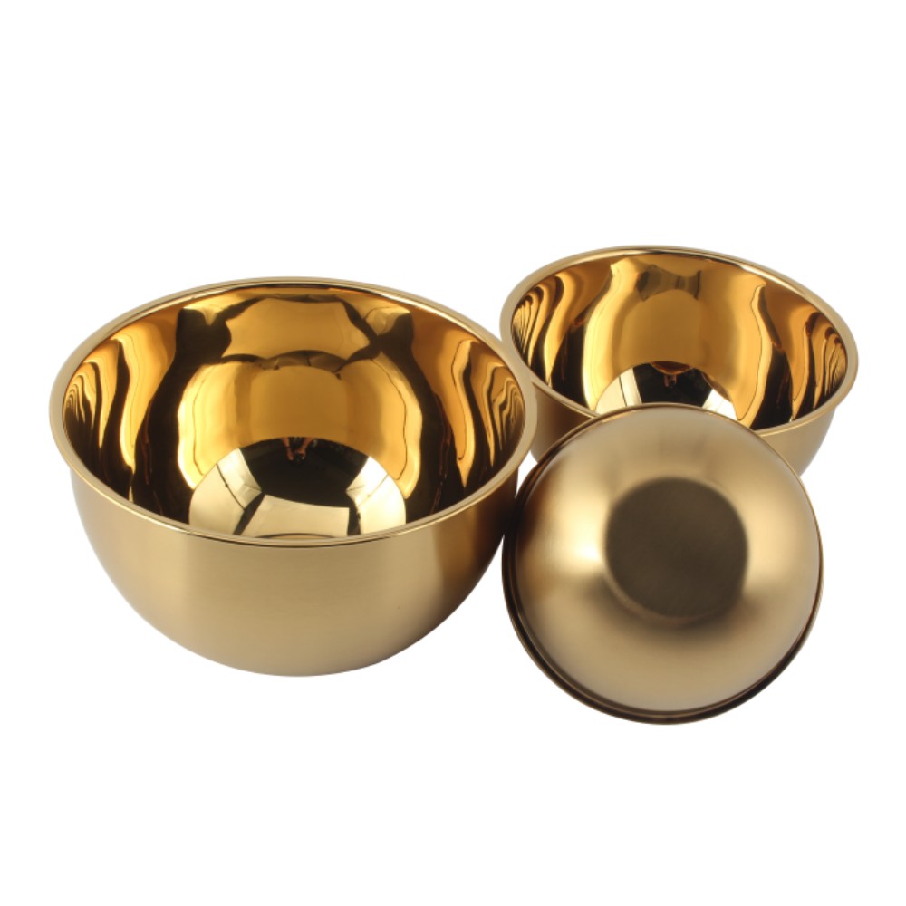 3size PVD Golden Mixing Bowl set