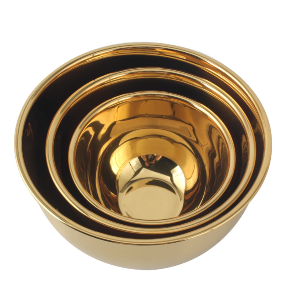 3size PVD Golden Mixing Bowl set