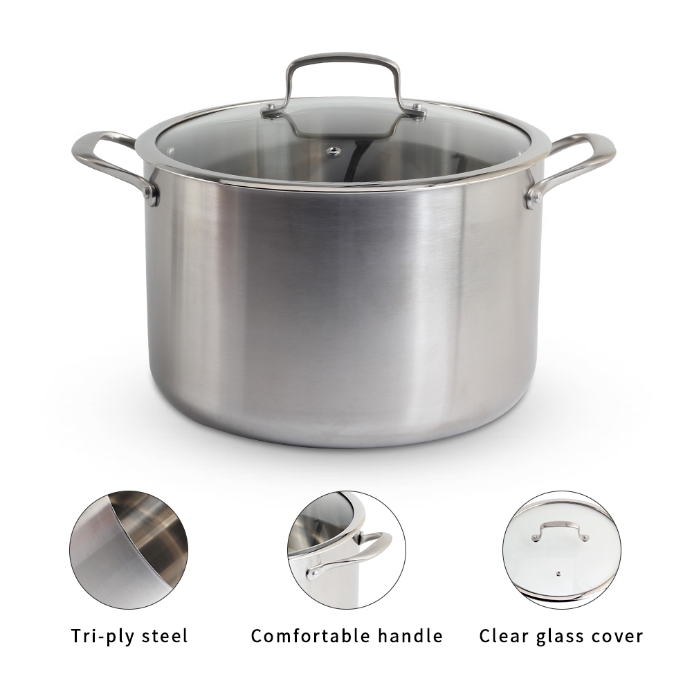 Tri-Ply Stainless Steel Stock Pot