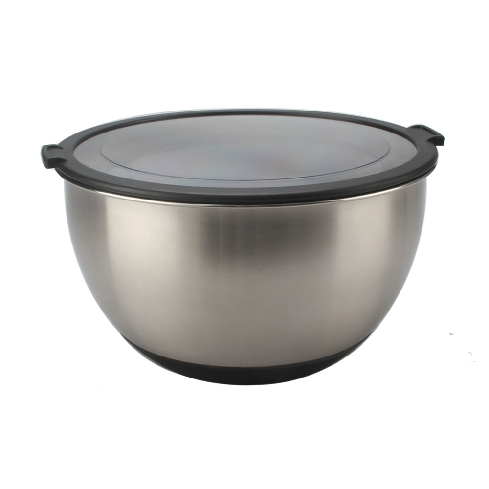 3size Stainless Steel Mixing Bowls With Clear Lids Set