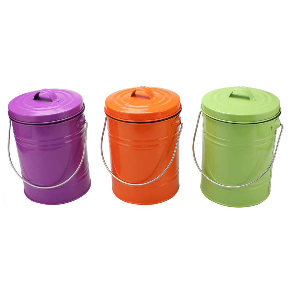 Indoor Multi-Color 0.8 Gallon Stainless Steel Compost Pail