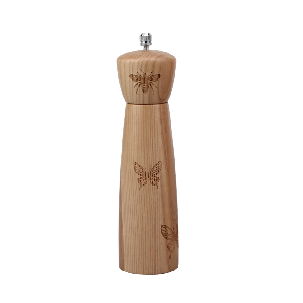 Modern Wooden Salt And Pepper Grinder, Refillable Salt & Pepper Mills Adjust for Customized Coarseness