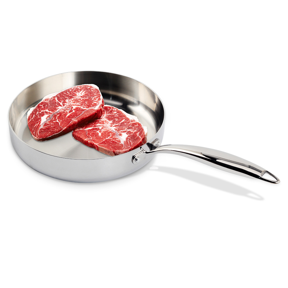 12 Inch Tri-Ply Stainless Steel Frying Pan With Lid