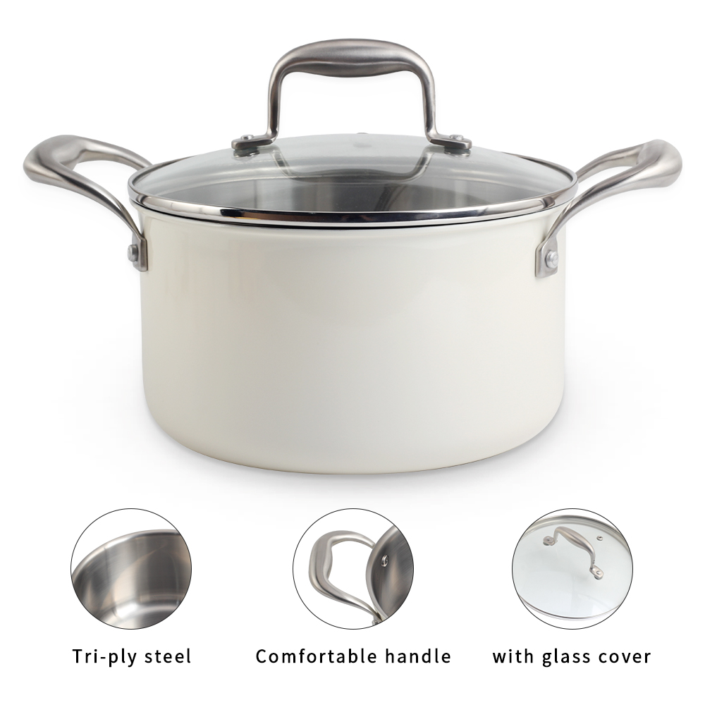 Tri-Ply Stainless Steel 5 Qt Stock Pot With Lid