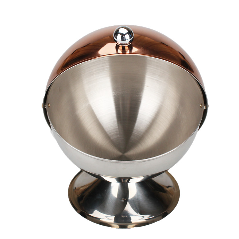 Stainless Steel Sugar Bowl With Roll Lid, Sugar Cube Holder