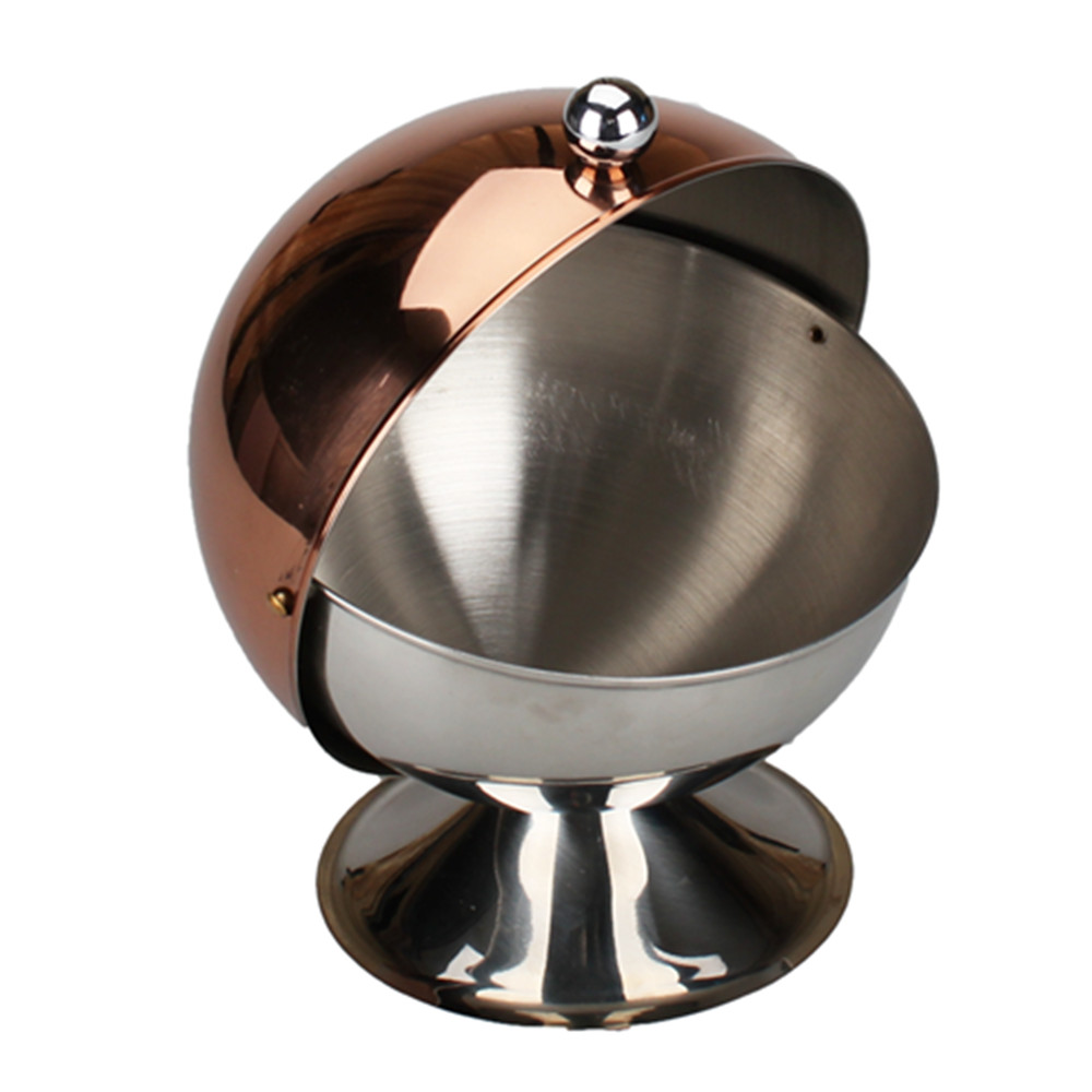 Stainless Steel Sugar Bowl With Roll Lid, Sugar Cube Holder