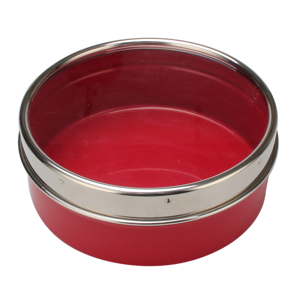 Storage Tin With Window in Lid, Stainless Steel Biscuit Tin