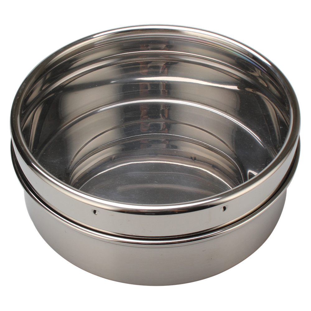 Storage Tin With Window in Lid, Stainless Steel Biscuit Tin