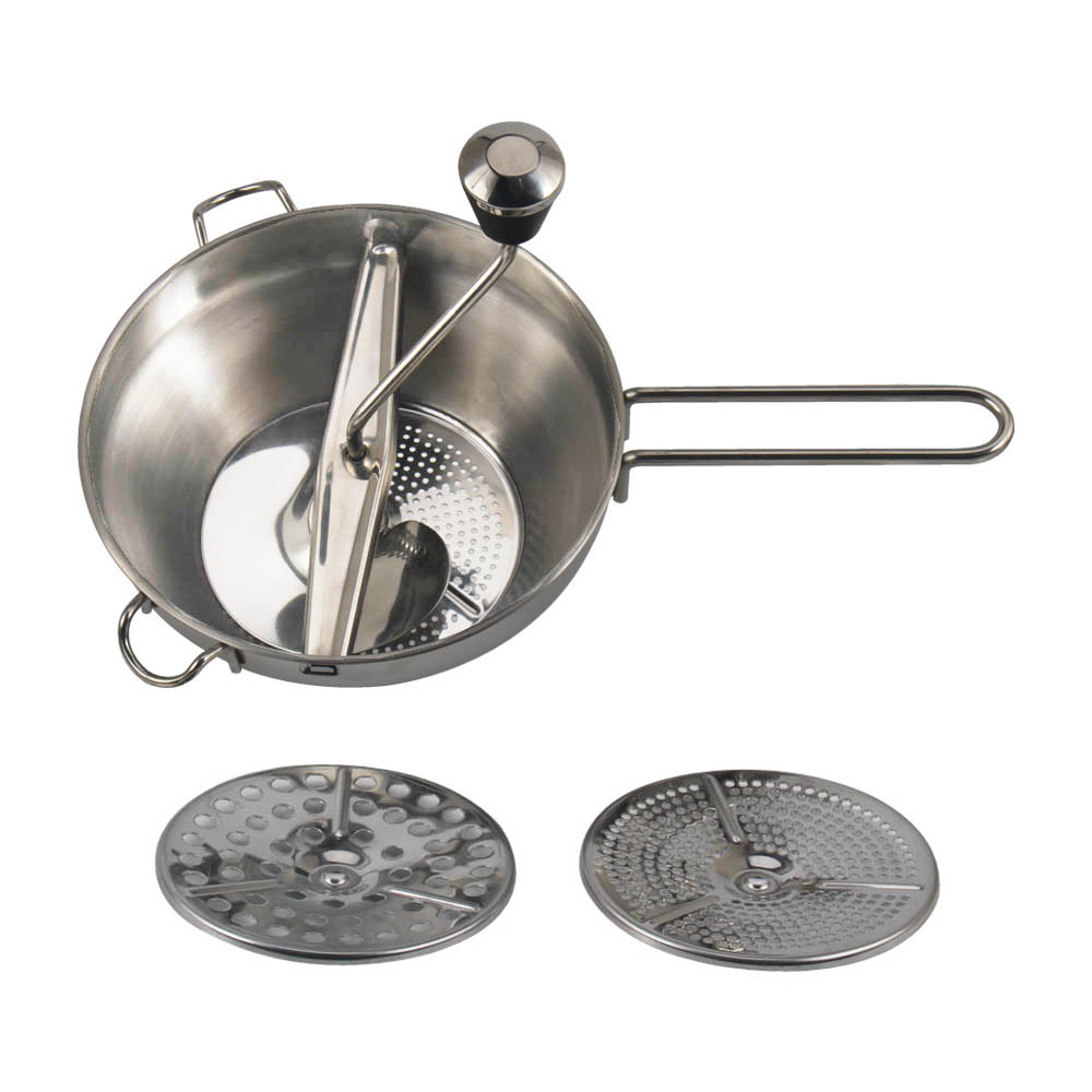 Stainless Steel Strainer With Different Sieve Inserts, Vegetable Mill