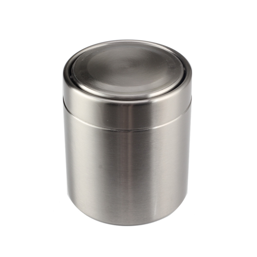 Mini Trash Can With Lid, Desktop Small Stainless Steel Trash Can