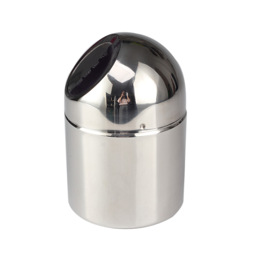 Stainless Steel Garbage Bin With Swing Lid, Small Countertop Trash Can for Home, Office, Kitchen