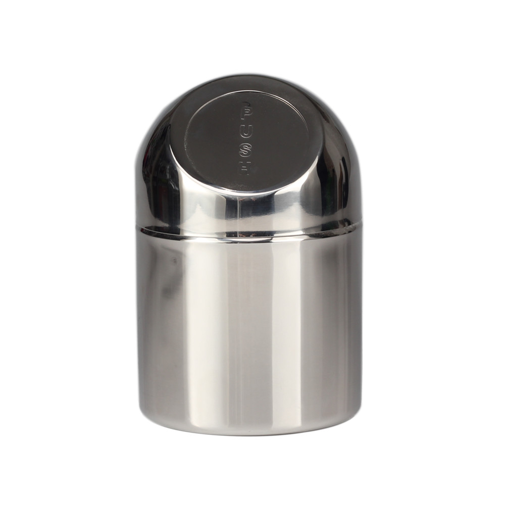 Stainless Steel Garbage Bin With Swing Lid, Small Countertop Trash Can for Home, Office, Kitchen