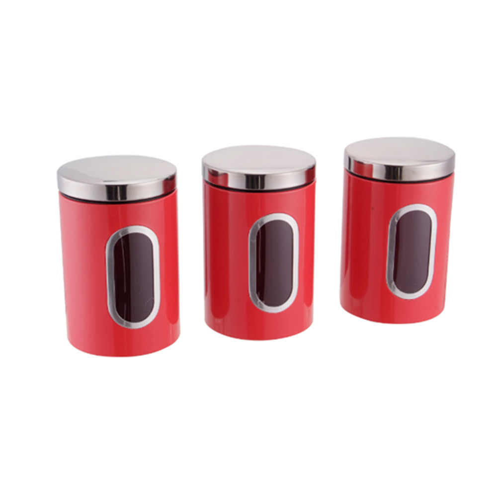 Airtight Stainless Steel Canisters Sets for The Kitchen With See Window