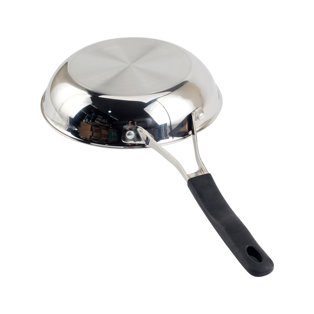 Triply Stainless Steel Frying Pan With Silicone Handle