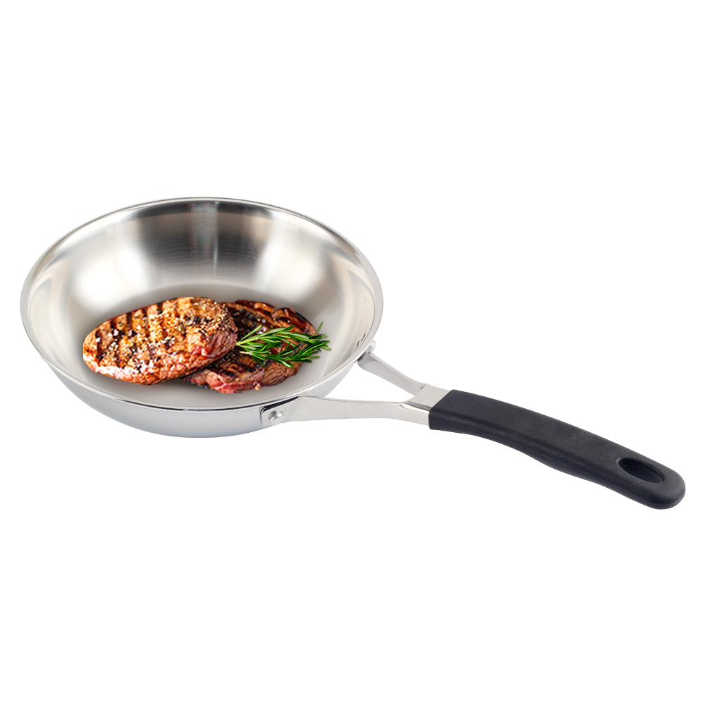 Triply Stainless Steel Frying Pan With Silicone Handle