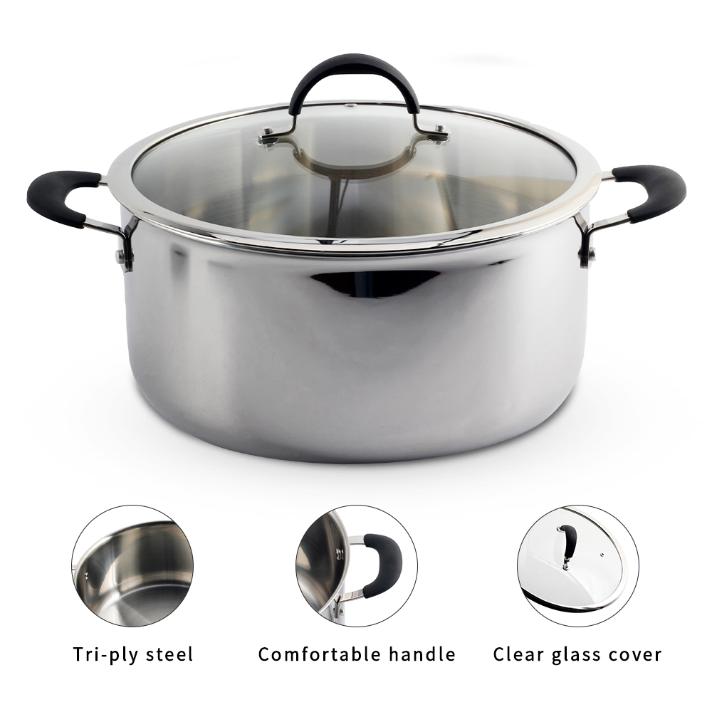 3 Ply Whole Clad Stainless Steel Stock Pot