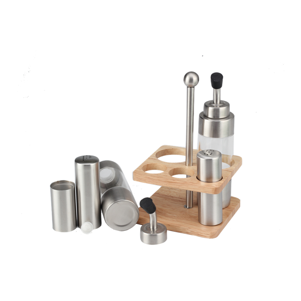 Kitchen set - Stainless steel salt & pepper shaker oil vinegar bottle