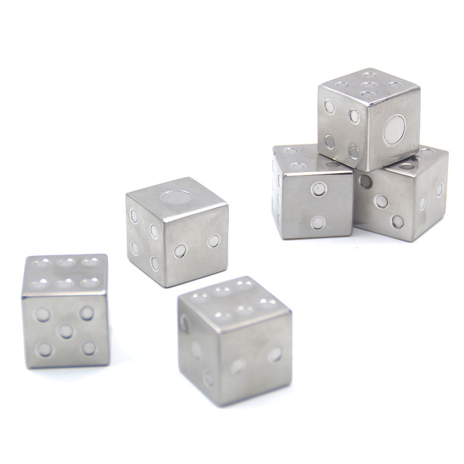 Dice Square Shape Whiskey Stone, Stainless Steel Ice Cubes, Gifts for Men, Whiskey Stones Set