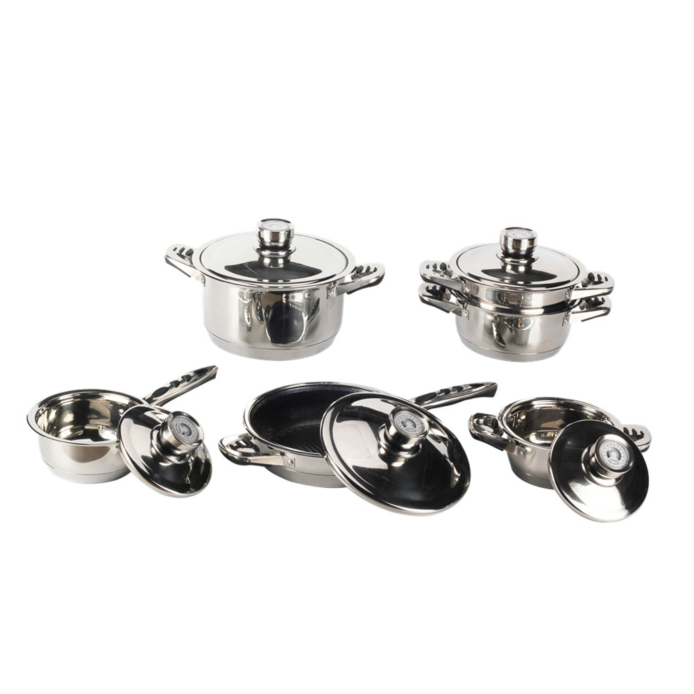 12-Piece Stainless Steel Pots And Pans