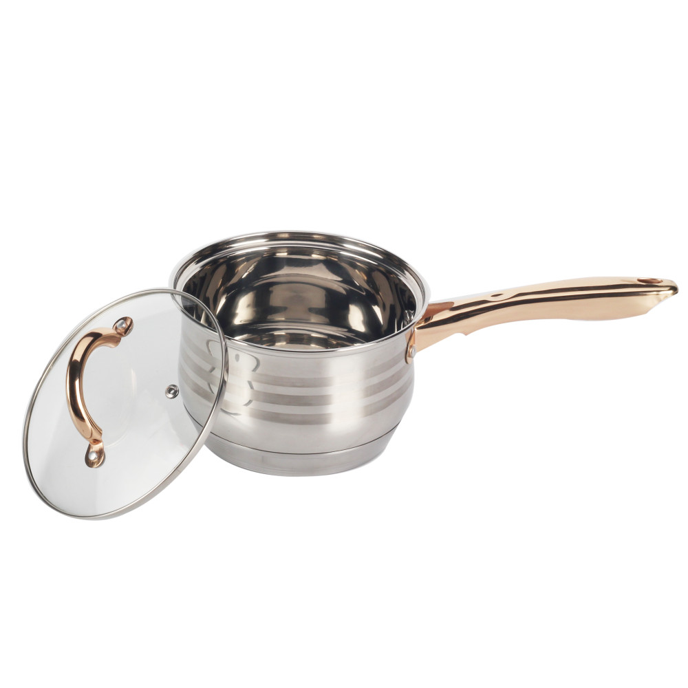 Stainless Steel Cookware With Golden Handle