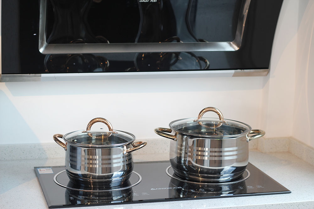 Stainless Steel Cookware With Golden Handle