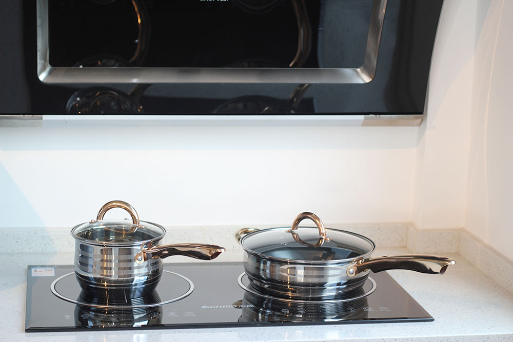 Stainless Steel Cookware With Golden Handle