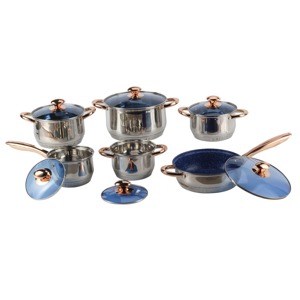 Non-Stick Cookware Set With Golden Handle