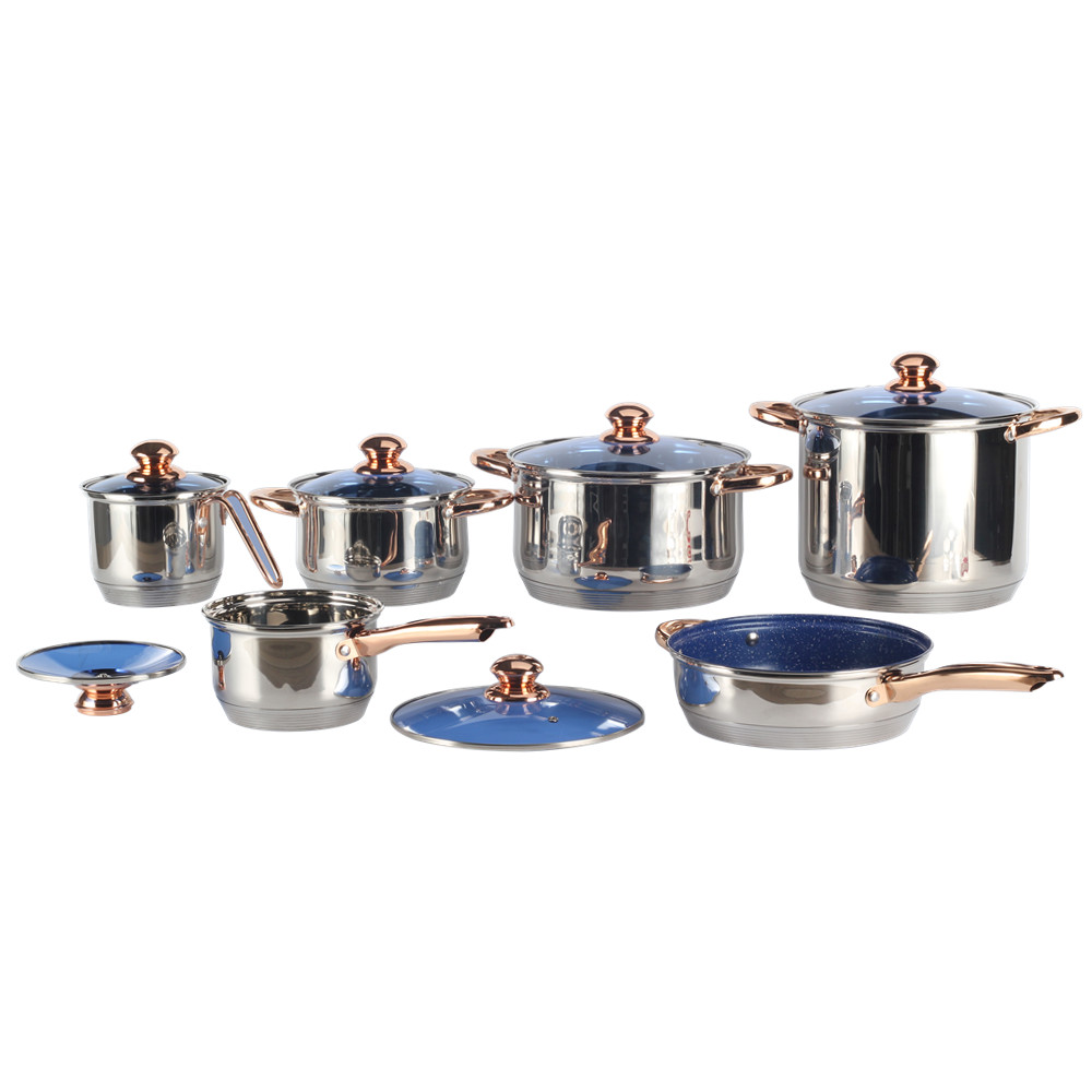 12pcs Non-Stick Cookware Setwith Golden Handle