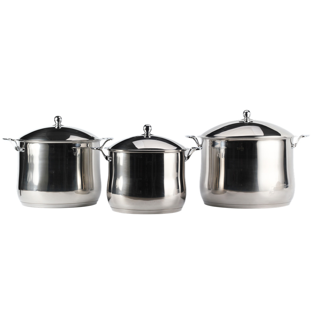 3pcs Stainless Steel Stockpot