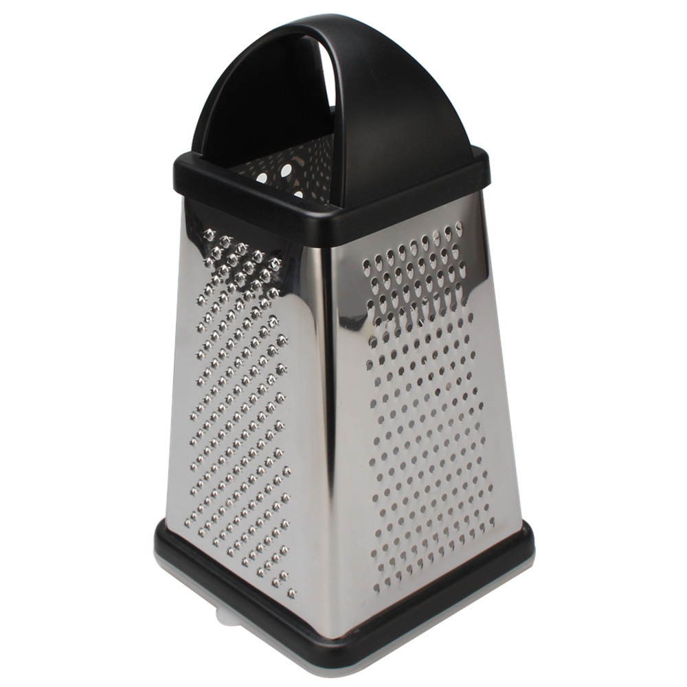 Stainless Steel Grater, Four Sided Grater for Cucumber, Carrot and Cheese, with Non-Slip Base