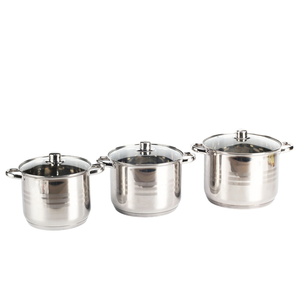 3pcs Stainless Steel Stock Pot