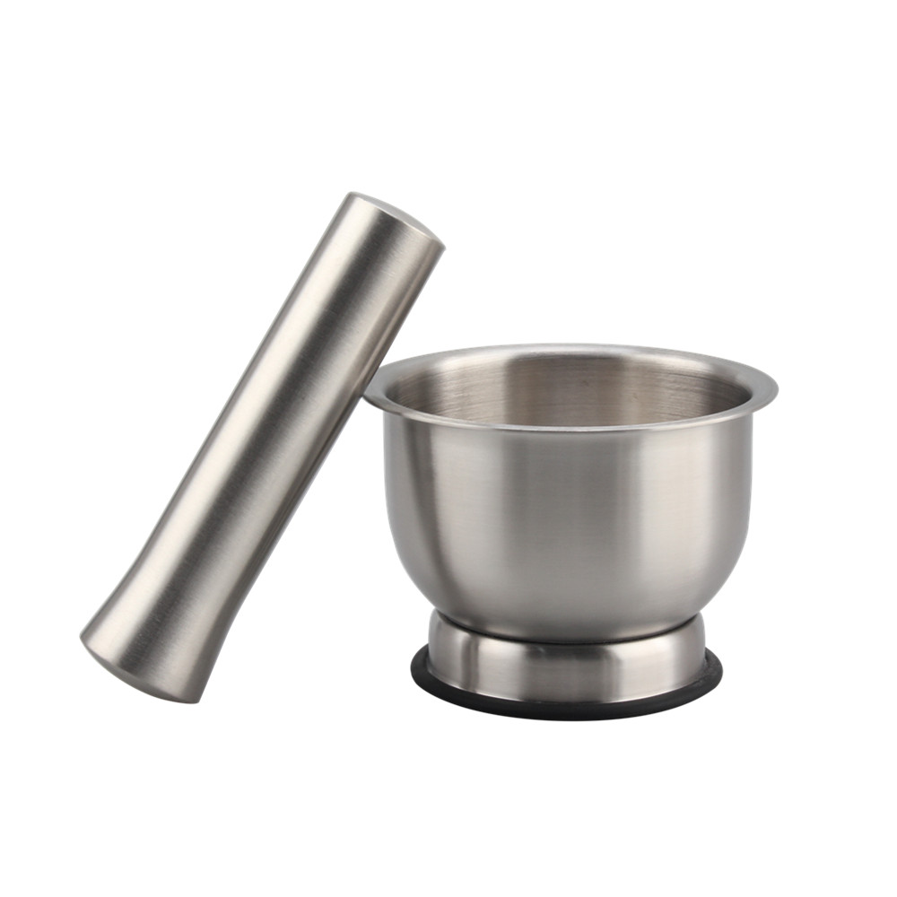 Stainless Steel Mortar and Pestle Set with Lid for Spice Medicine Grinder Coffee Bean Crusher