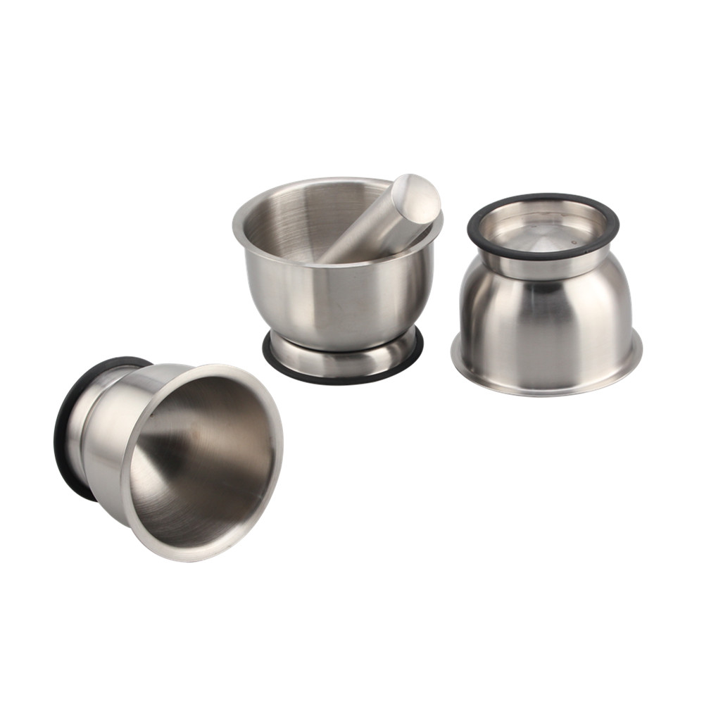 Stainless Steel Mortar and Pestle Set with Lid for Spice Medicine Grinder Coffee Bean Crusher