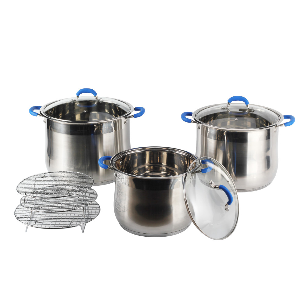 Stainless Stock Pot With Silicone Handle