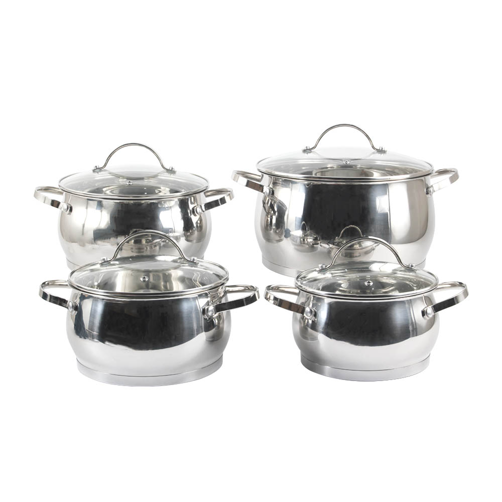 Modern Stainless Steel Stock Pot With Glass Lid