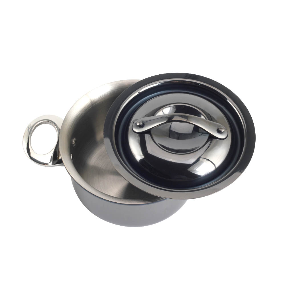 Gun Black Stainless Steel Tri-Ply Mini Sauce Pot