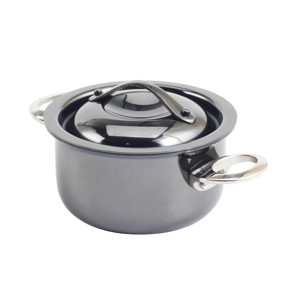 Gun Black Stainless Steel Tri-Ply Mini Sauce Pot